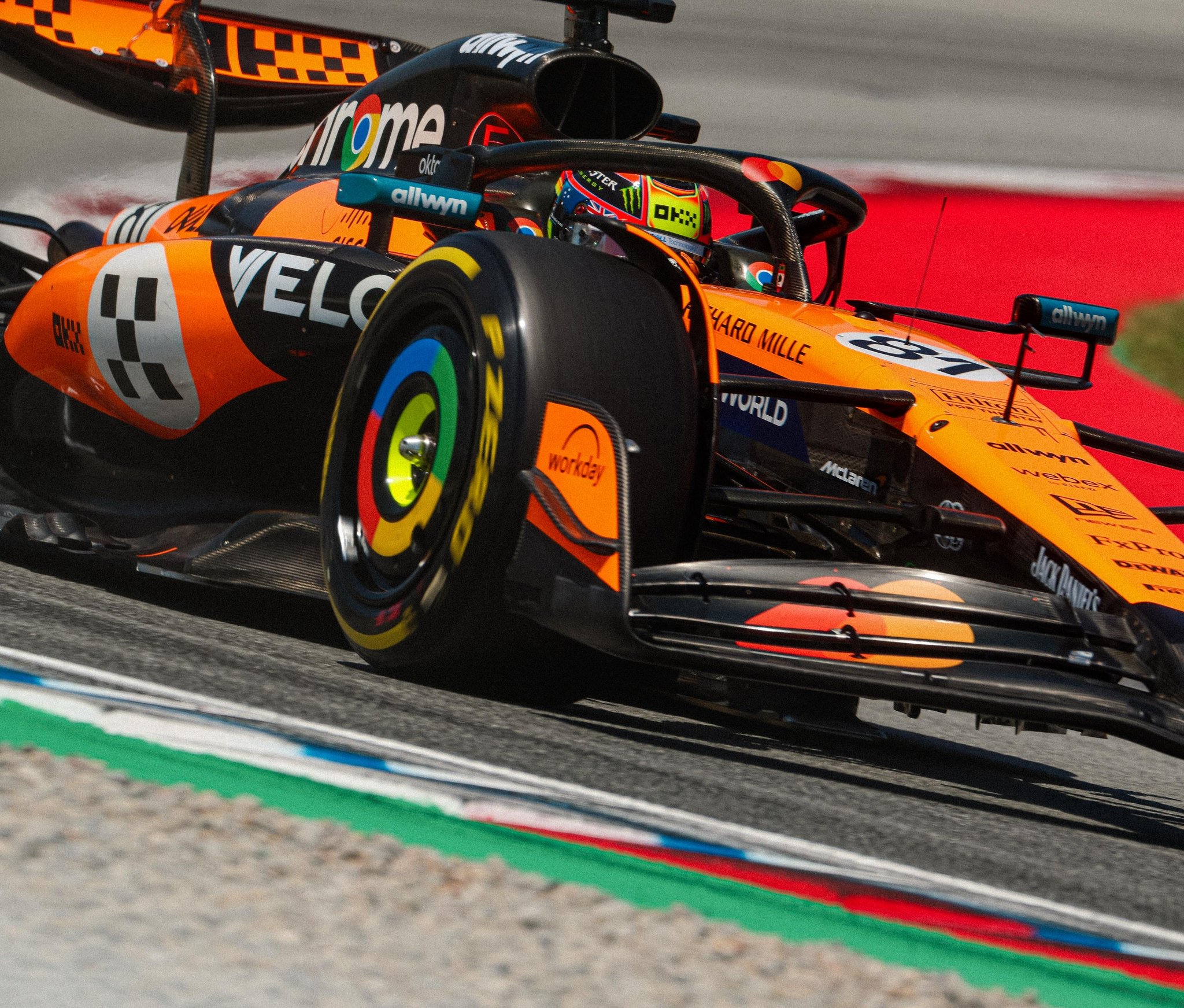 Oscar Piastri driving in Spain