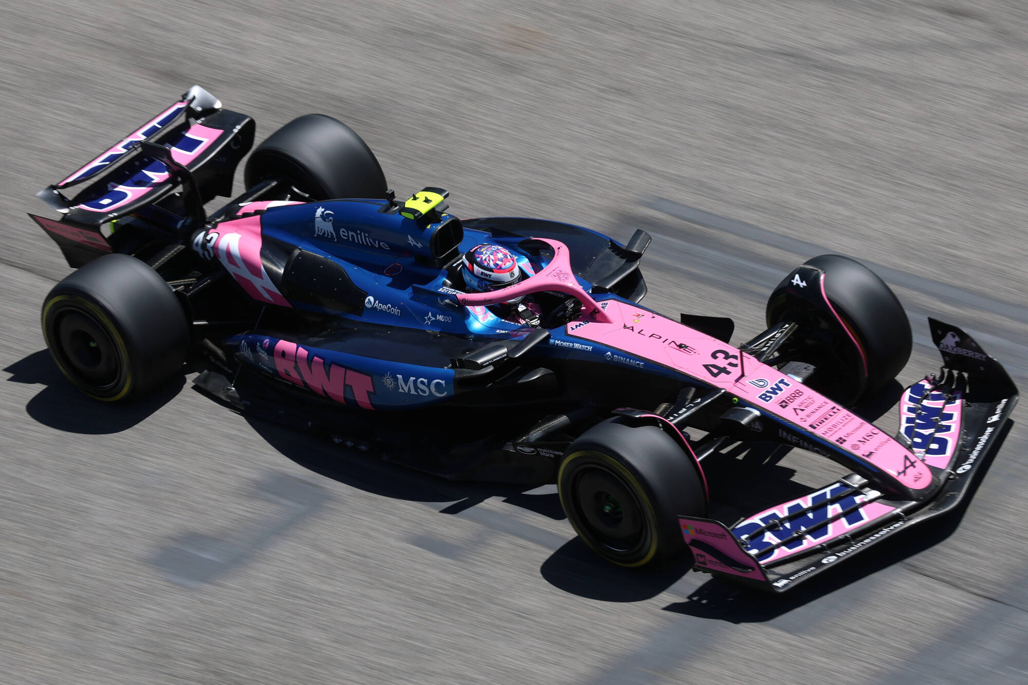 Franco Colapinto driving the A525 at the Imola Grand Prix.