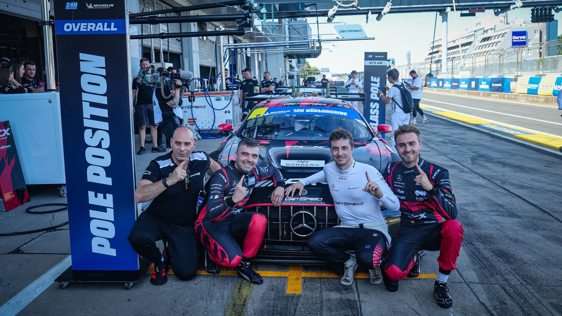 GetSpeed Team PCX Racing took pole for the first Michelin 12H Nürburgring as Mühlner, HRT, Not Only, Hofor and KEO topped classes.