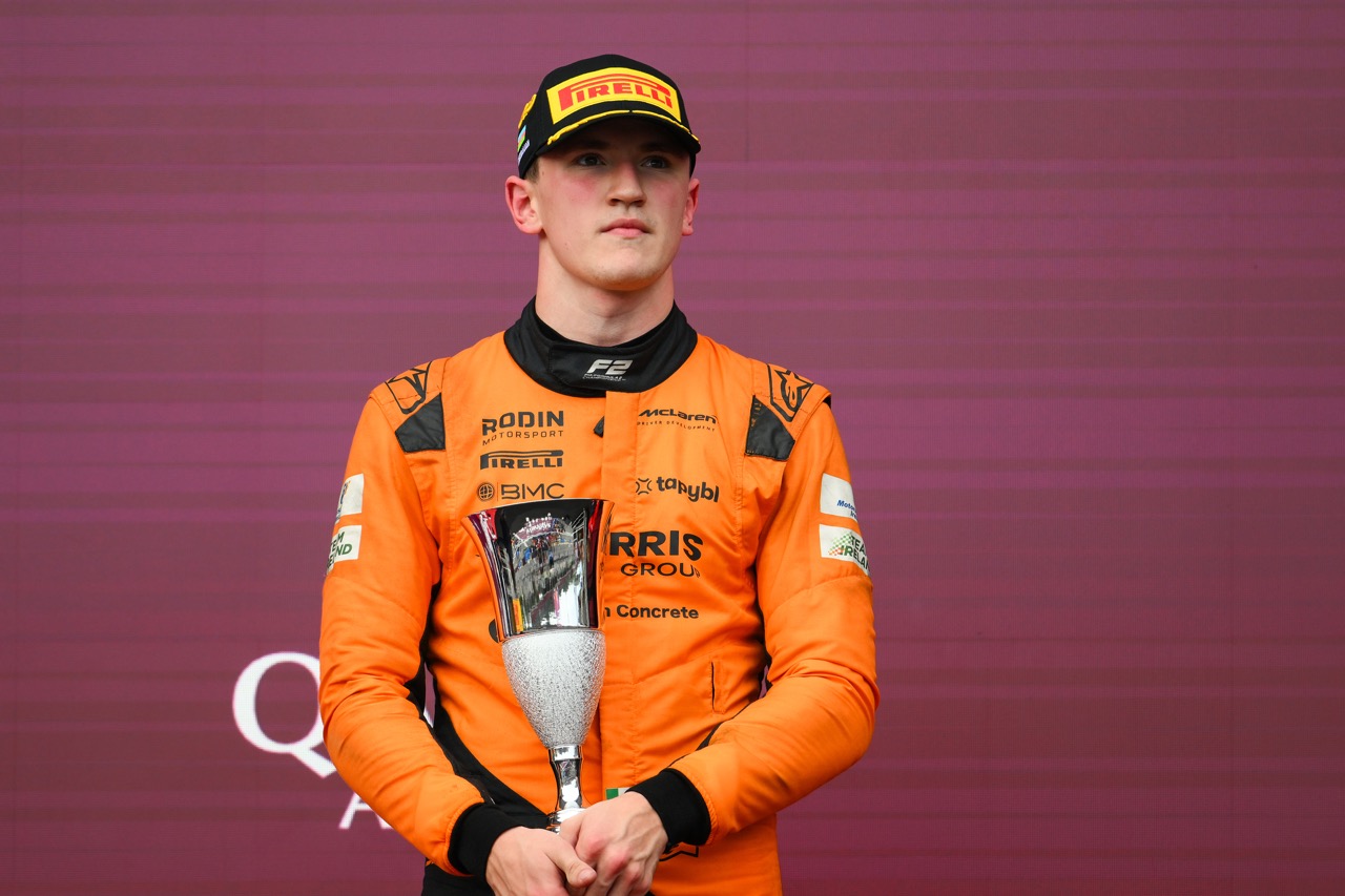 Alex Dunne secured third place in the Formula 2 Sprint Race at the Azerbaijan Grand Prix, but the Rodin Motorsport driver admitted afterwards that his podium came after “an up-and-down race” and a costly error at Turn 1.