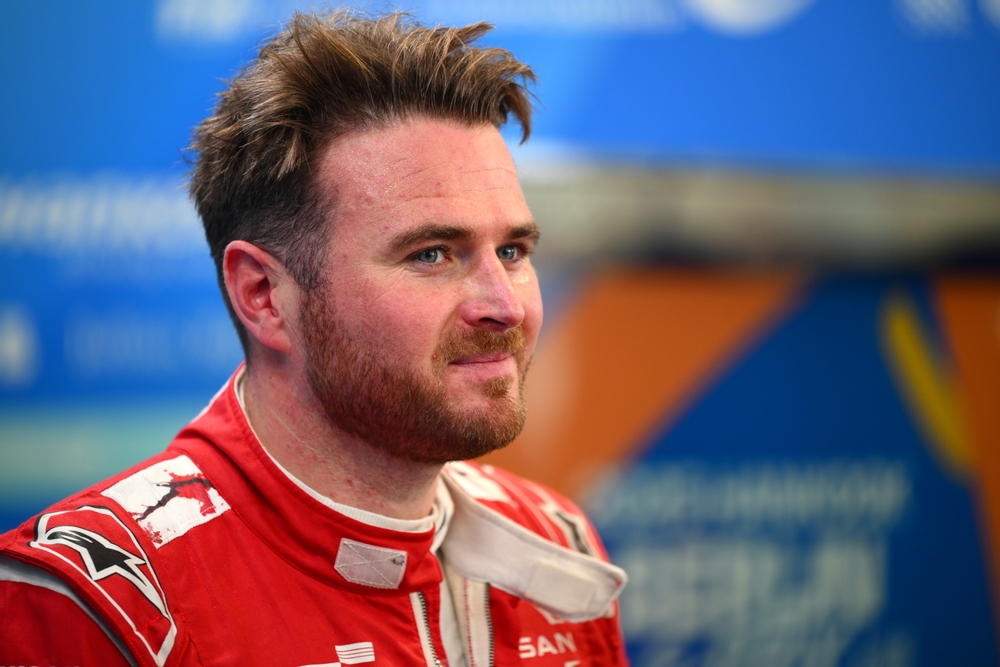 BERLIN, GERMANY - JULY 13: Oliver Rowland of Great Britain and Nissan Formula E Team looks on during qualifying, ahead of the Berlin E-Prix, Round 14 of the 2025 FIA Formula E World Championship at Tempelhof Airport Circuit on July 13, 2025 in Berlin, Germany.
