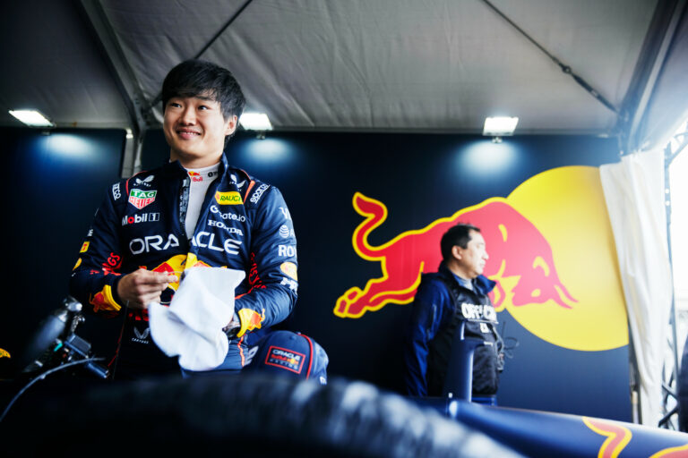 Yuki Tsunoda with Red Bull Racing in Odaiba, Tokyo, Japan, on April 2nd 2025.