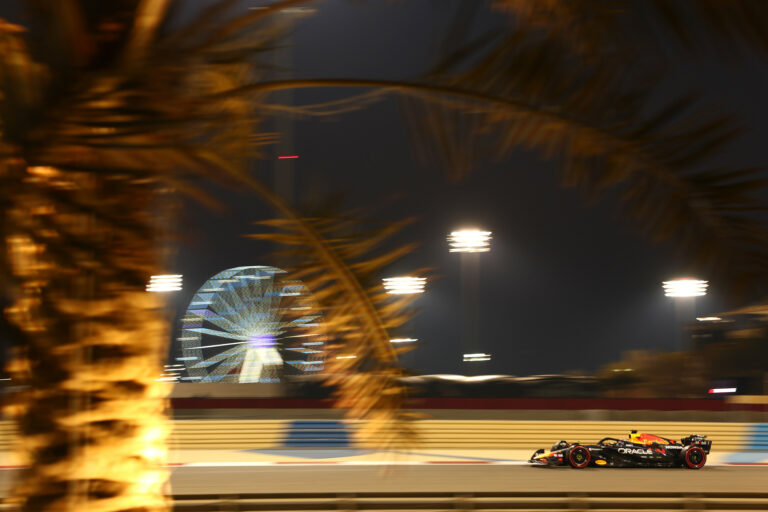 Max Verstappen driving RB21 during practice ahead of the 2025 F1 Grand Prix of Bahrain on Friday, April 11.