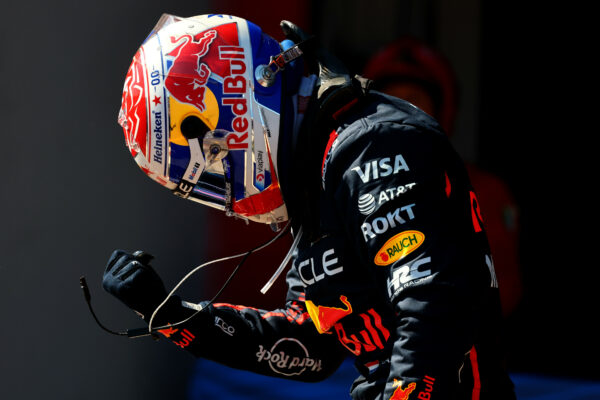 Max Verstappen celebrates victory at 2025 F1 Imola GP