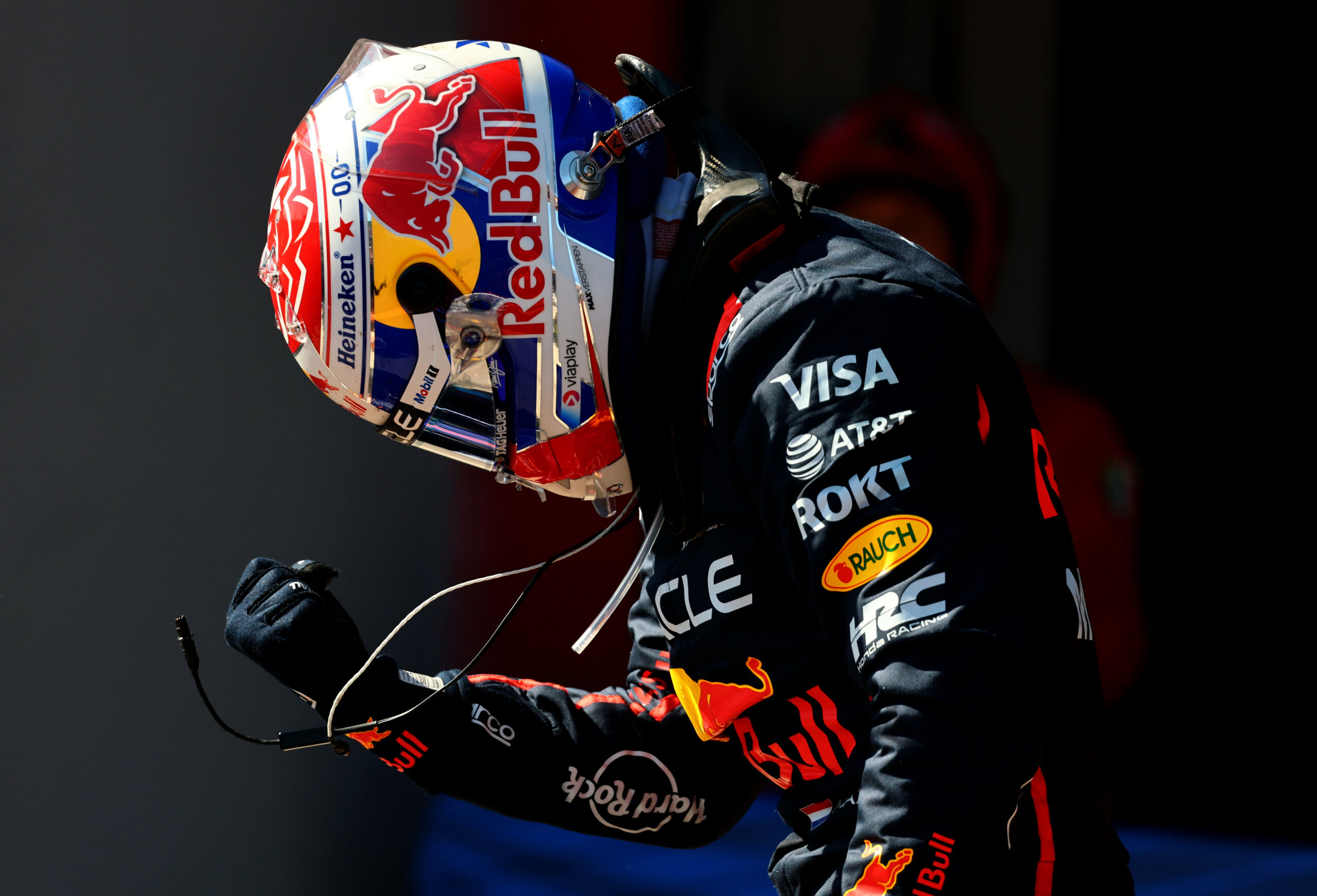 Max Verstappen celebrates victory at 2025 F1 Imola GP