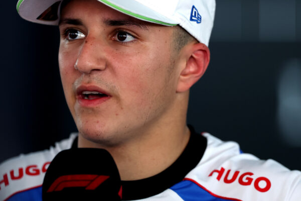 BARCELONA, SPAIN - JUNE 01: Seventh placed Isack Hadjar of France and Visa Cash App Racing Bulls is interviewed during the F1 Grand Prix of Spain at Circuit de Barcelona-Catalunya on June 01, 2025 in Barcelona, Spanish GP.