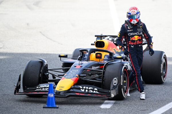 Max Verstappen walking away from his Red Bull Racing car after the F1 Spanish GP