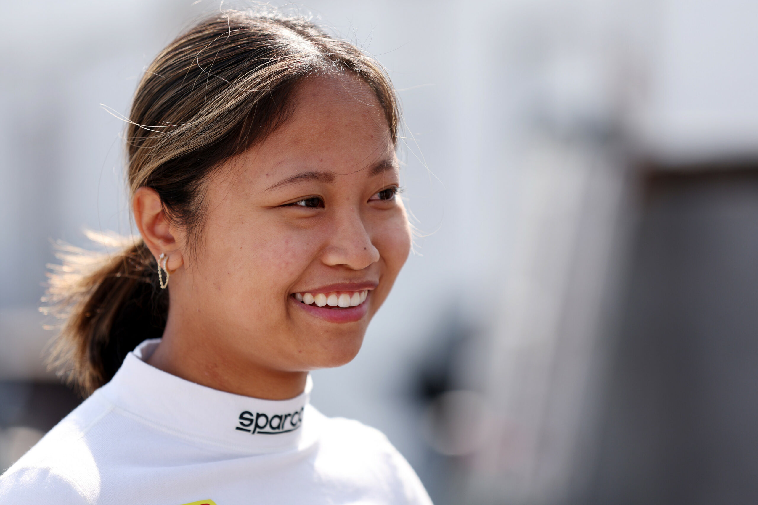 Chloe Chambers ahead of the F1 Academy Qualifying session at the 2025 Canadian GP, where she took pole position.