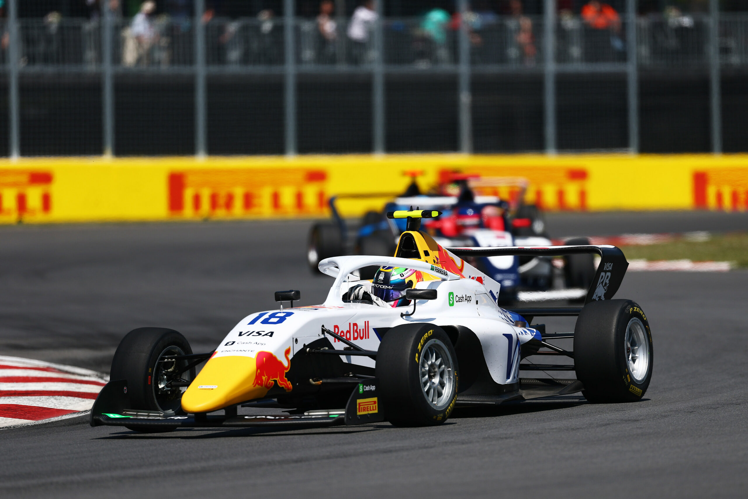 MONTREAL, QUEBEC - JUNE 15: Rafaela Ferreira of Brazil and Campos Racing (18) on track in Racing Bulls livery during 2025 F1 Academy Round 4, race 3 at Circuit Gilles-Villeneuve on June 15, 2025 in Montreal, Quebec.