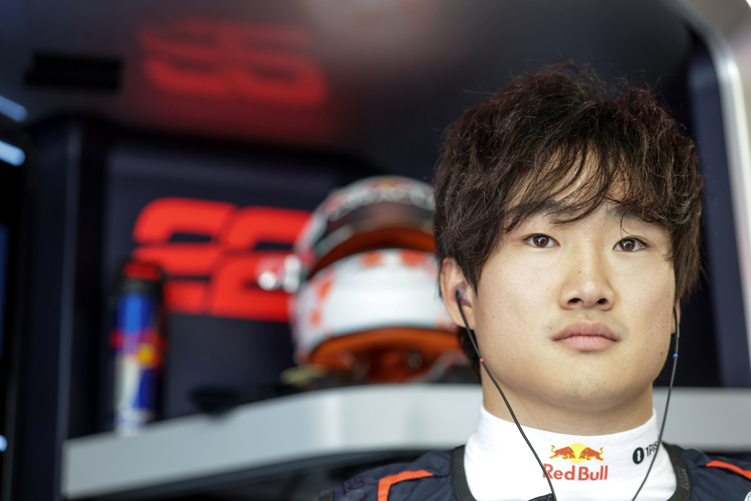MONTREAL, QUEBEC - JUNE 15: Yuki Tsunoda of Japan and Oracle Red Bull Racing looks on in the garage prior to the F1 GP of Canada at Circuit Gilles-Villeneuve on June 15, 2025 in Montreal, Quebec. (Photo by Mark Thompson/Getty Images) // Getty Images / Red Bull Content Pool // SI202506160808 // Usage for editorial use only //