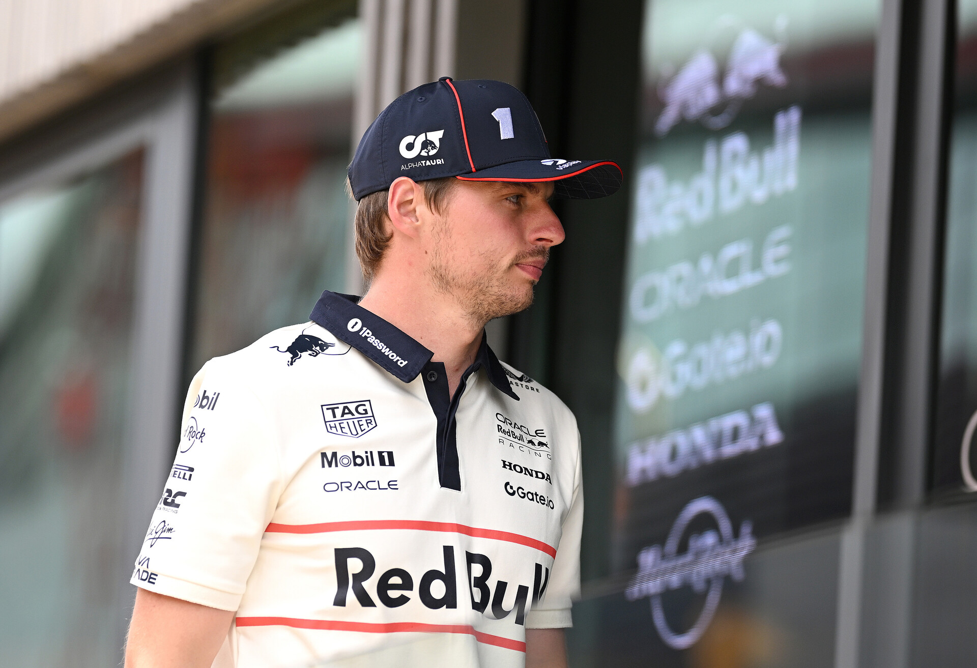 Max Verstappen pictured outside Red Bull hospitality ahead of F1 British GP weekend