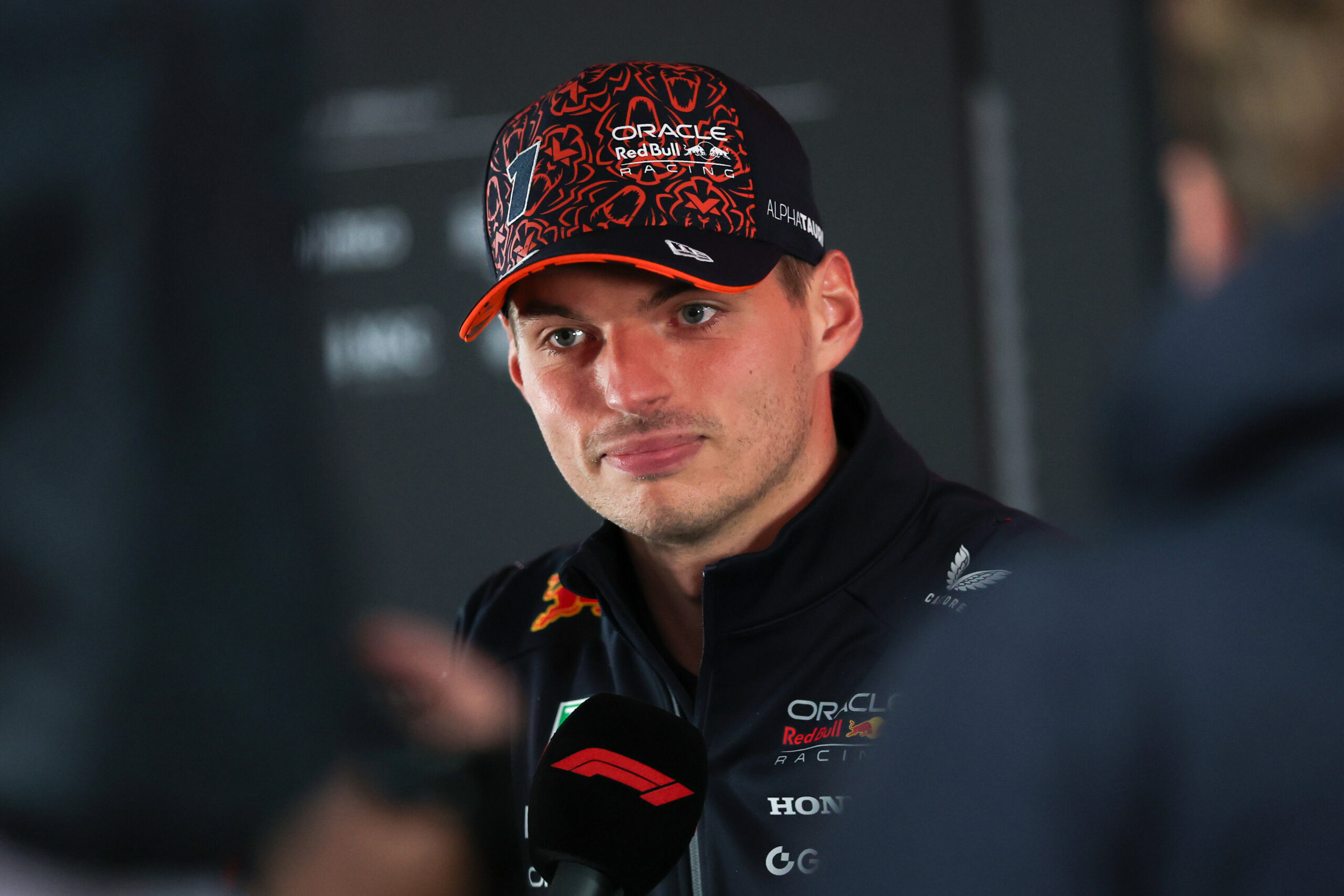 SPA, BELGIUM - JULY 24: Max Verstappen of the Netherlands and Oracle Red Bull Racing is interviewed during previews ahead of the F1 Grand Prix of Belgium at Circuit de Spa-Francorchamps on July 24, 2025 in Spa, Belgium. Verstappen and Tsunoda discussed Christian Horner leaving Red Bull Racing and Laurent Mekies replacing him.