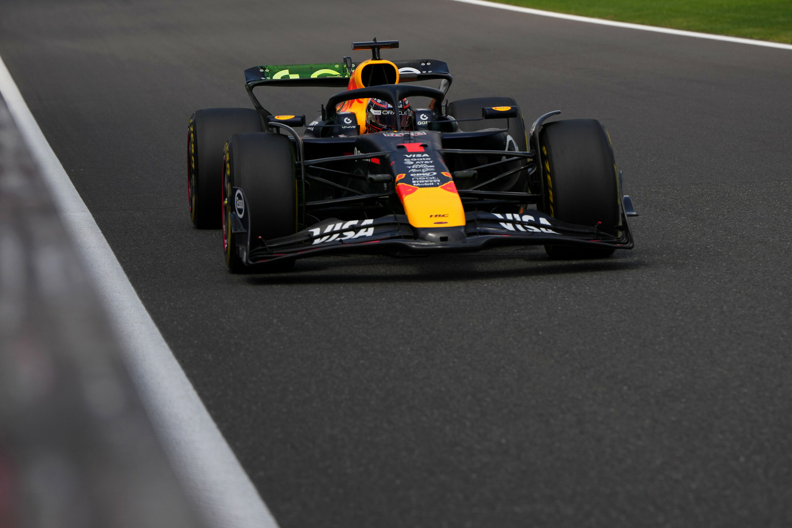 SPA, BELGIUM - JULY 25: Max Verstappen of the Netherlands driving the (1) Oracle Red Bull Racing RB21 on track during practice ahead of the F1 Grand Prix of Belgium at Circuit de Spa-Francorchamps on July 25, 2025 in Spa, Belgium.