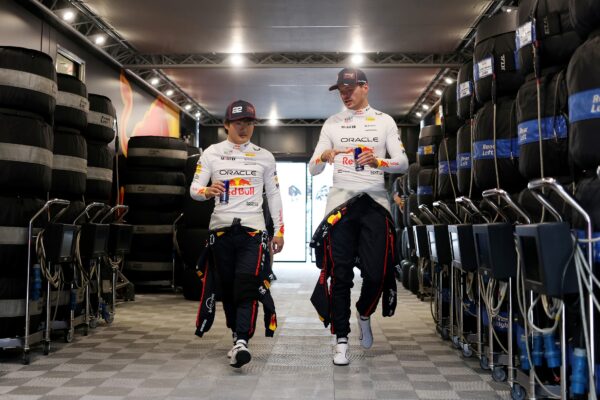 Max Verstappen and Yuki Tsunoda at the 2025 F1 Hungarian Grand Prix
