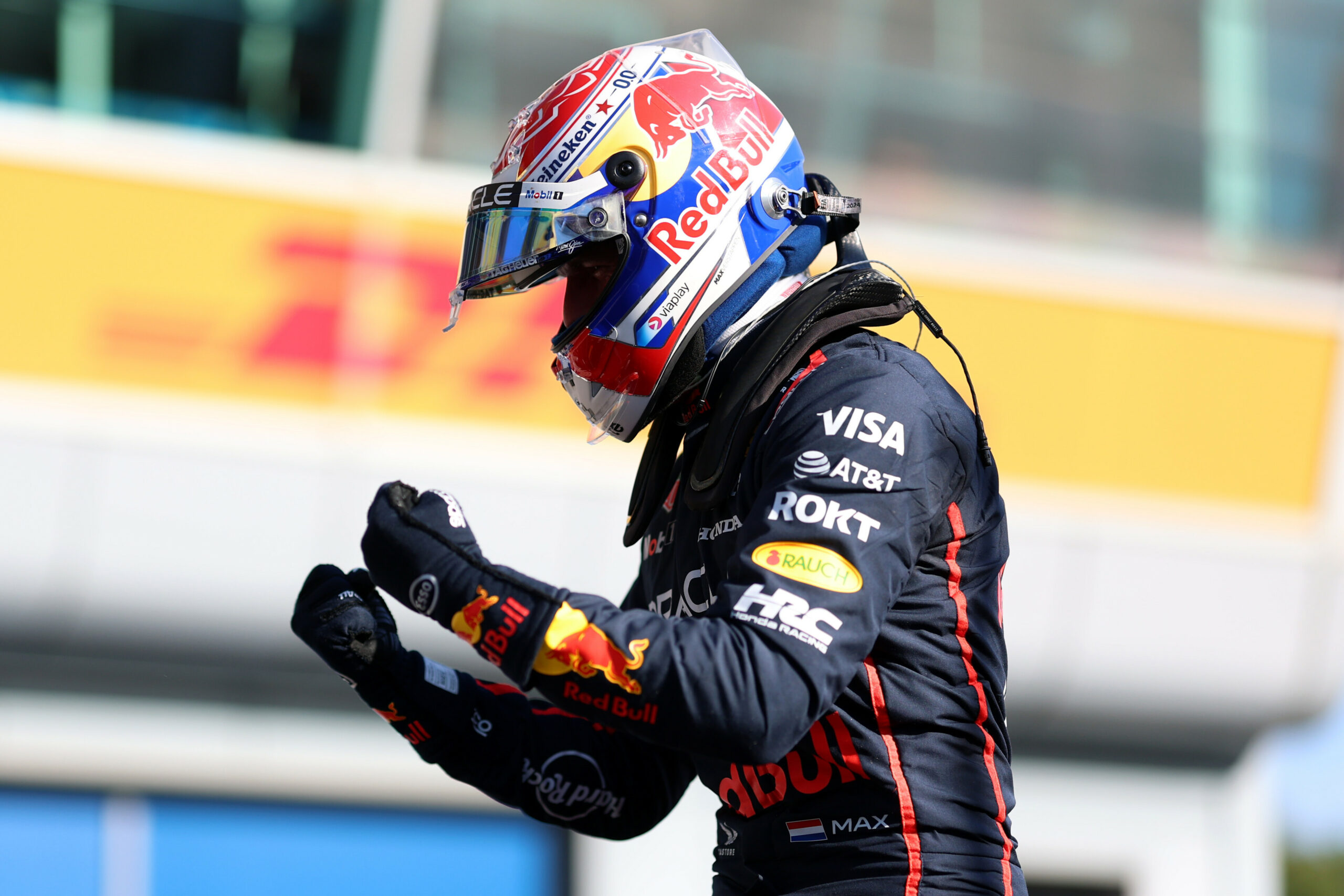 Max Verstappen celebrating pole at Italian GP