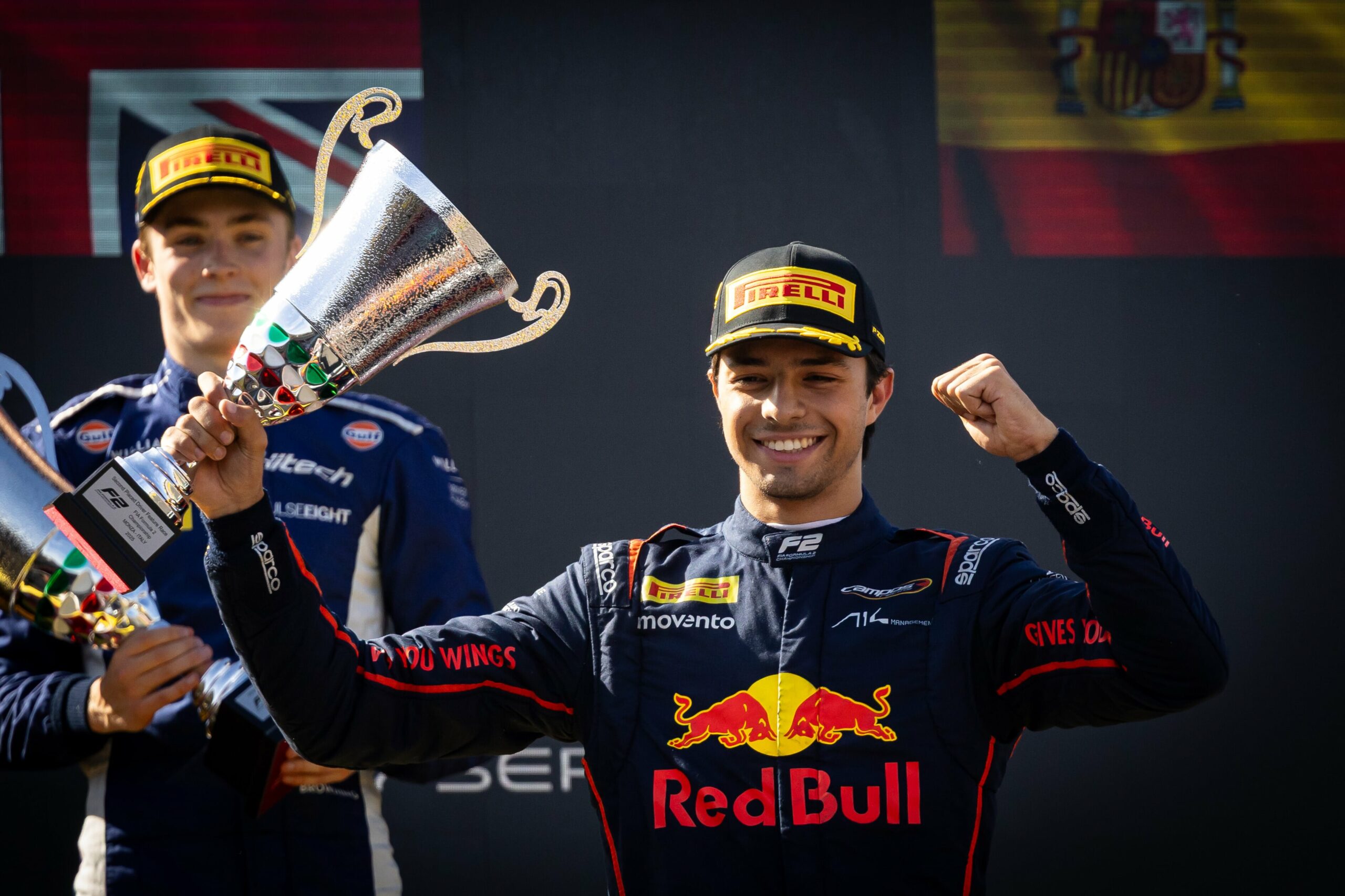 Campos Racing's Pepe Martí after his podium during the Feature Race at the F2 Italian GP in Monza.