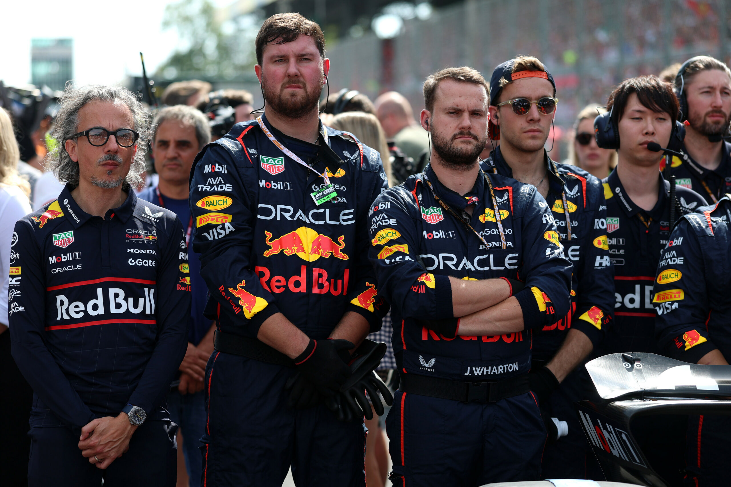 Red Bull team headed by Laurent Mekies at the F1 2025 Italian GP.
