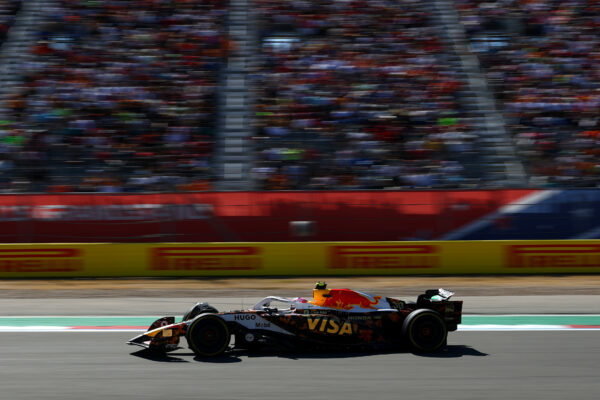 Racing Bull's Liam Lawson on track during 2025 F1 US GP.