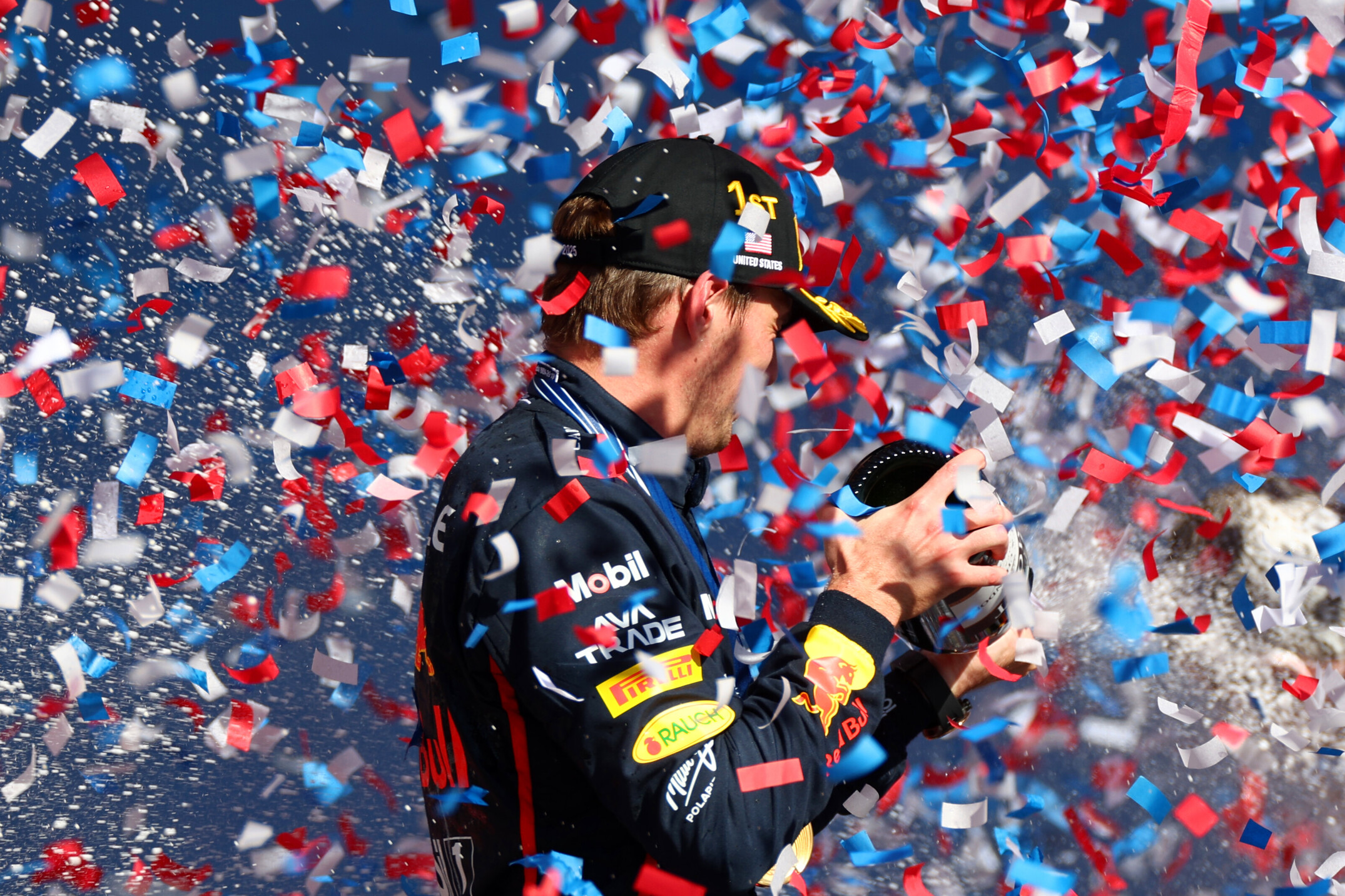 Red Bull driver Max Verstappen celebrates latest win at F1 US GP in Austin, Texas