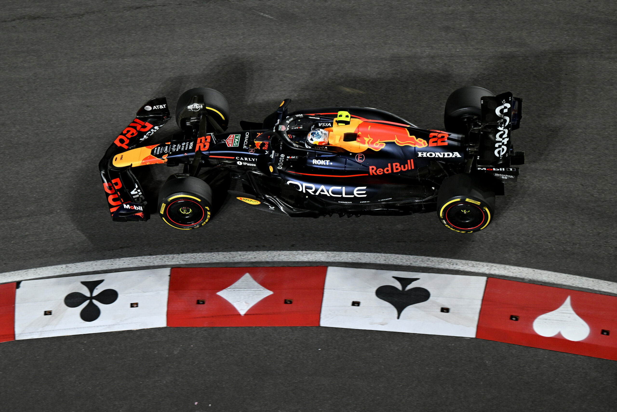 Red Bull's Yuki Tsunoda during the 2025 F1 Las Vegas GP.