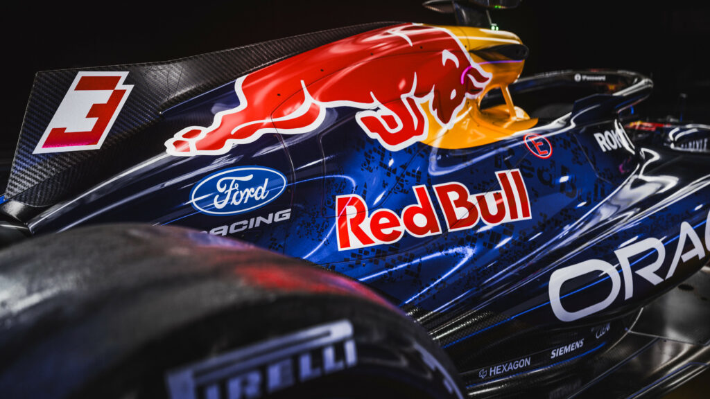 Red Bull Racing and Racing Bulls collaborated with Ford Racing for their F1 livery reveal in Detroit, Michigan on January 15, 2026.