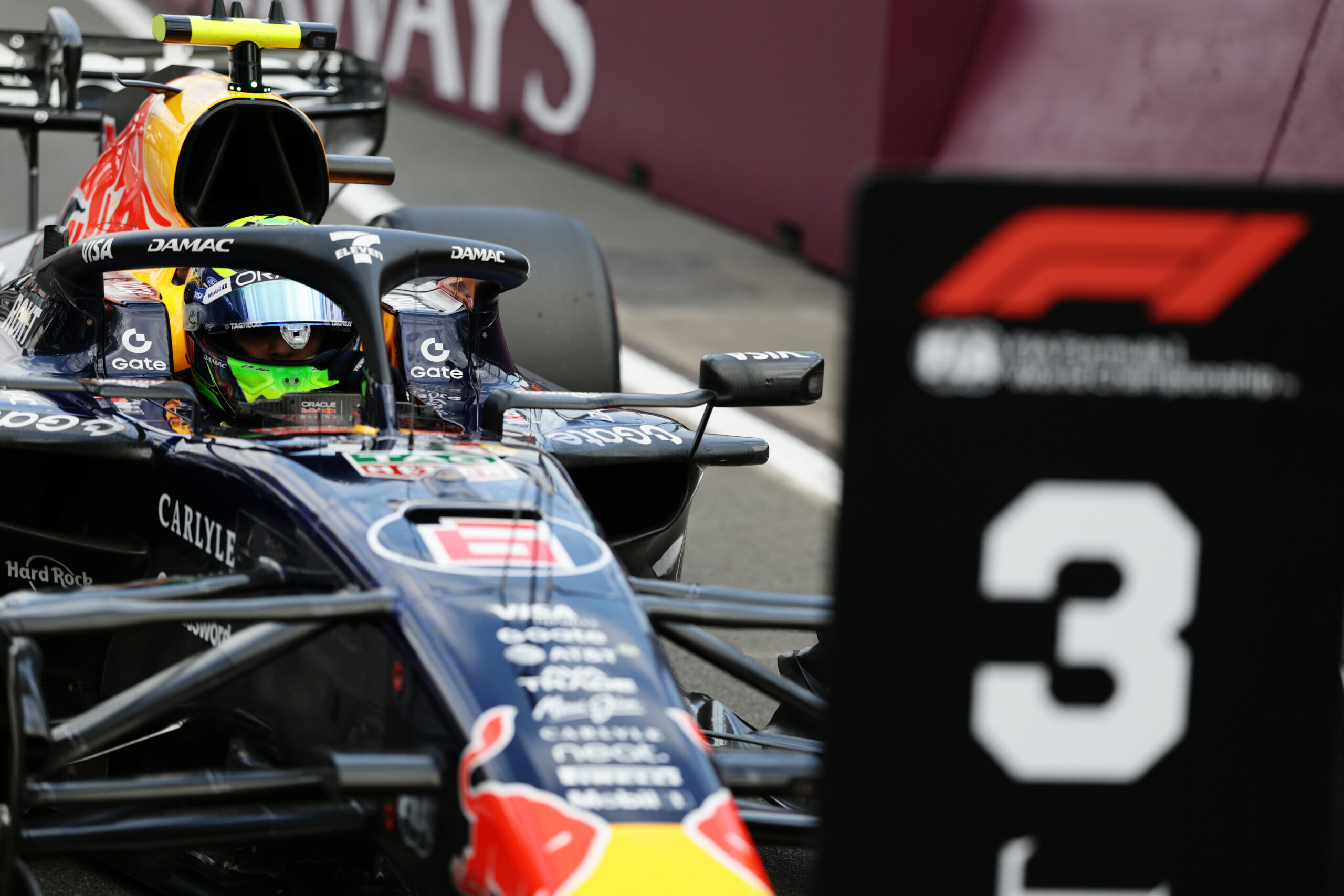Red Bull driver Isack Hadjar parking at the third spot at the 2026 F1 Australian GP qualifying in Albert Park