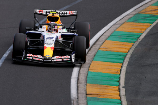 Racing Bulls' Liam Lawson at the 2026 F1 Australian GP. He qualified 8th but a poor start dropped him down the order, finishing 13th.