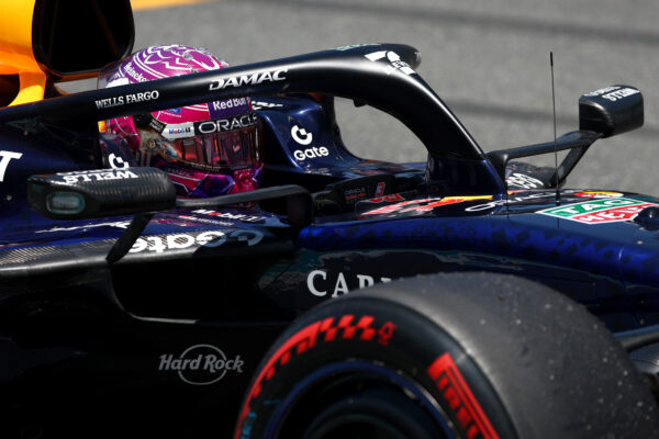 Max Verstappen on track for Red Bull in qualifying for the 2026 F1 Miami GP.