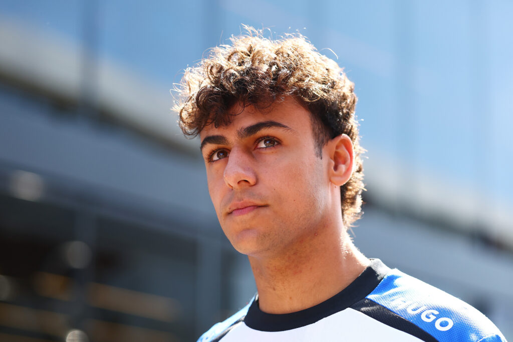 BUDAPEST, HUNGARY - JULY 25: Arvid Lindblad of Great Britain and Visa Cash App Racing Bulls walks in the Paddock prior to final practice ahead of the F1 Grand Prix of Hungary at Hungaroring on July 25, 2026 in Budapest, Hungary. (Photo by Clive Mason/Getty Images) // Getty Images / Red Bull Content Pool