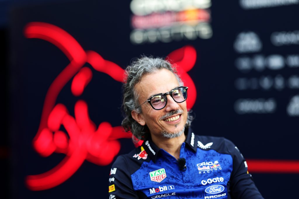 Laurent Mekies discusses why Red Bull opted to not swap positions between Max Verstappen and Isack Hadjar in the first half of the 2026 F1 Azerbaijan GP
