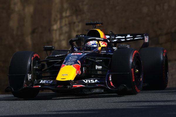 Max Verstappen on track for Red Bull at the 2026 F1 Azerbaijan GP.