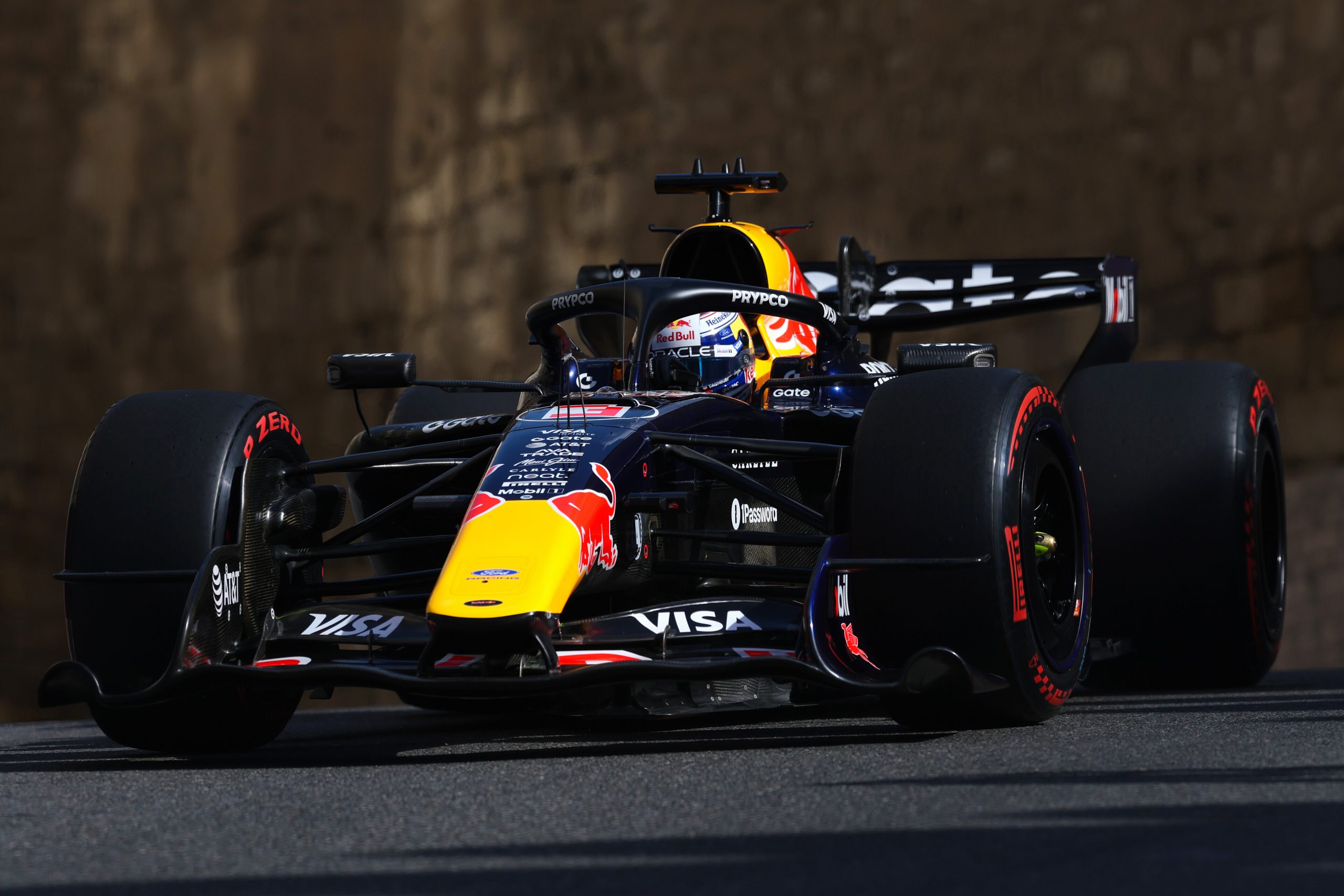 Max Verstappen on track for Red Bull at the 2026 F1 Azerbaijan GP.