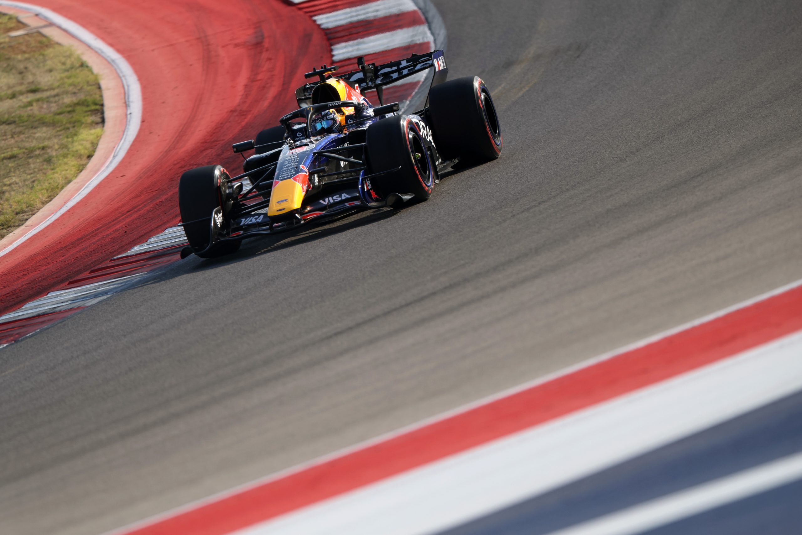 Max Verstappen reflects on Red Bull's Q3 grip struggles after qualifying P2 in Austin and praises Kimi Antonelli's 2026 F1 title campaign.