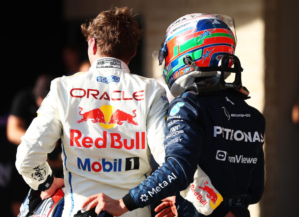 Max Verstappen reflects on Red Bull's Q3 grip struggles after qualifying P2 in Austin and praises Kimi Antonelli's 2026 F1 title campaign.