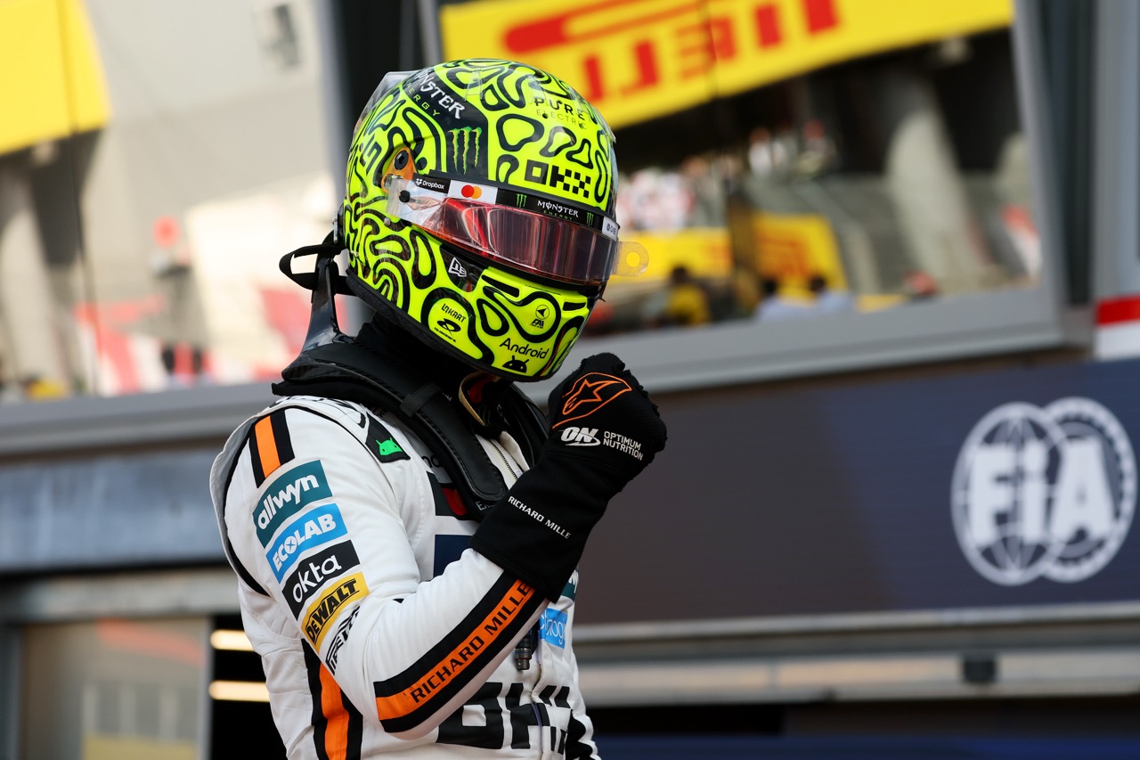 Lando Norris taking pole position for the 2025 Monaco GP