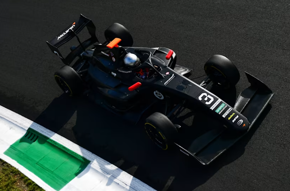 Prema Racing's Ugo Ugochukwu around the track during the F3 Italian GP FP session, claiming pole
