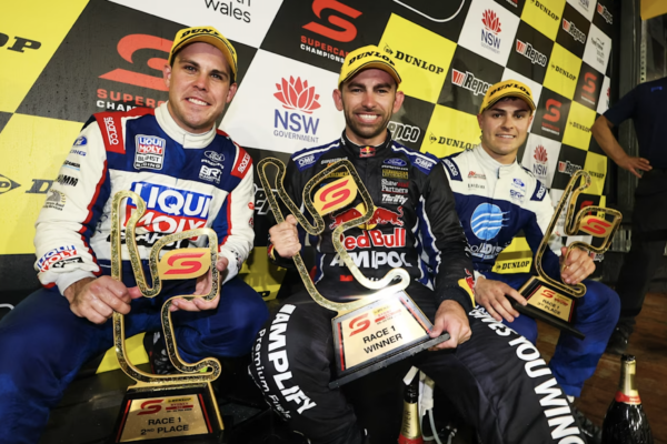 Cameron, Feeney and Golding following Race 1 at the Sydney 500