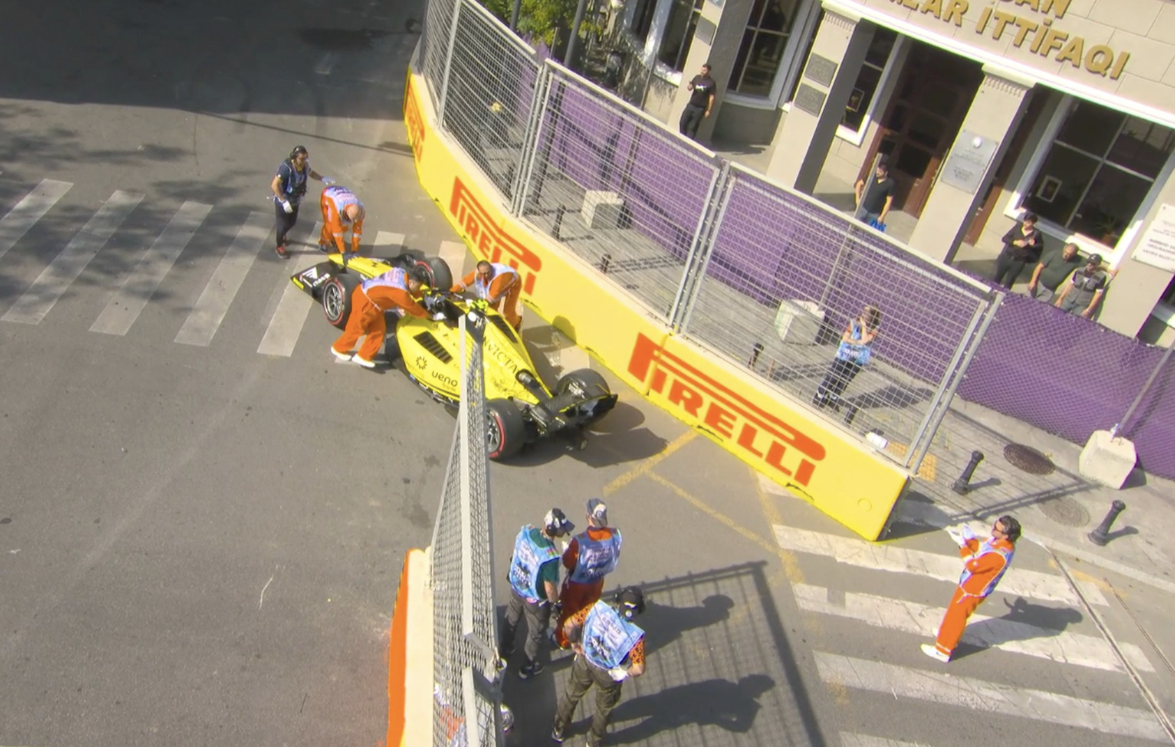 Maini tops F2 Free Practice in Baku from Dunne and Tsolov after a late lap puts ART Grand Prix fastest at the chequered flag.