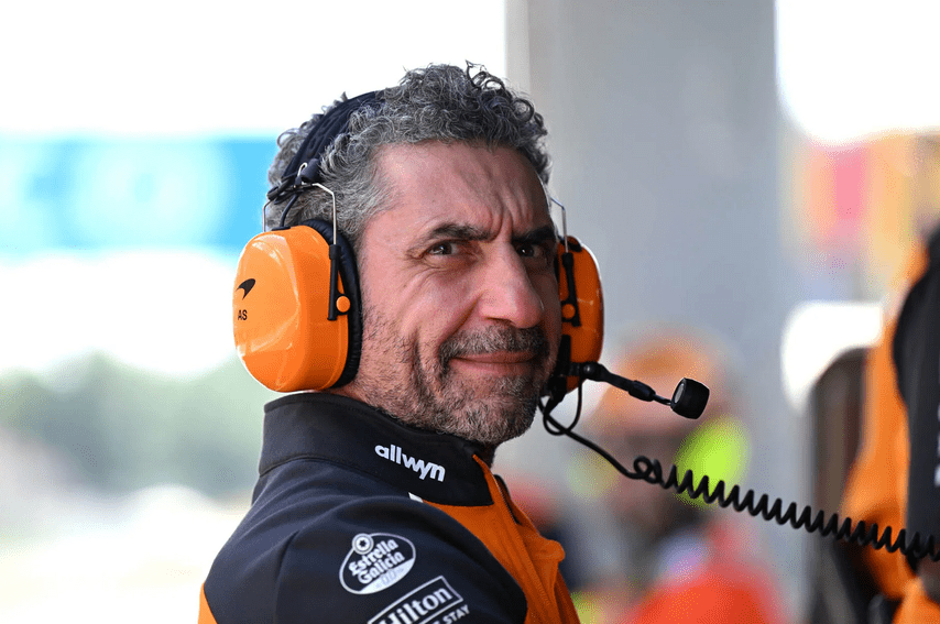 McLaren team principal Andrea Stella on the pitwall ahead of the F1 Italian GP 2025