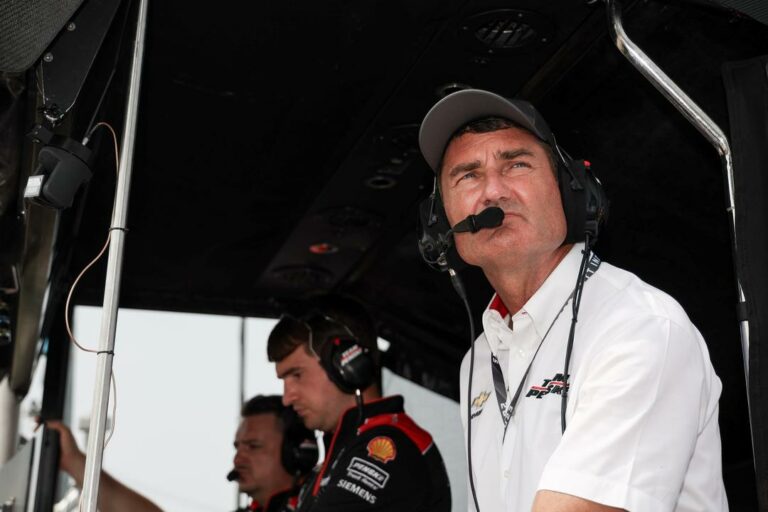 Tim Cindric on the Team Penske pit wall