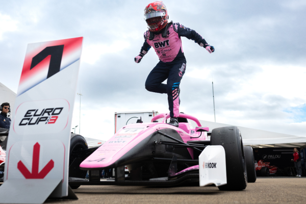 Al Azhari converted pole into victory at Silverstone, leading René Lammers and James Egozi in the 2026 Silverstone Eurocup-3 Race 1.