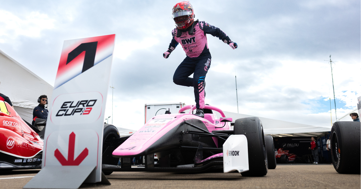 Al Azhari converted pole into victory at Silverstone, leading René Lammers and James Egozi in the 2026 Silverstone Eurocup-3 Race 1.