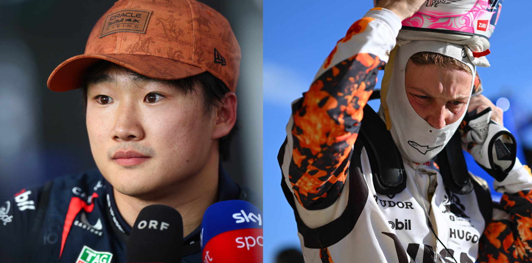 Red Bull Racing's Yuki Tsunoda and Racing Bulls' driver, Liam Lawson, after Tsunoda's alligations against Lawson in the F1 US GP Qualifying