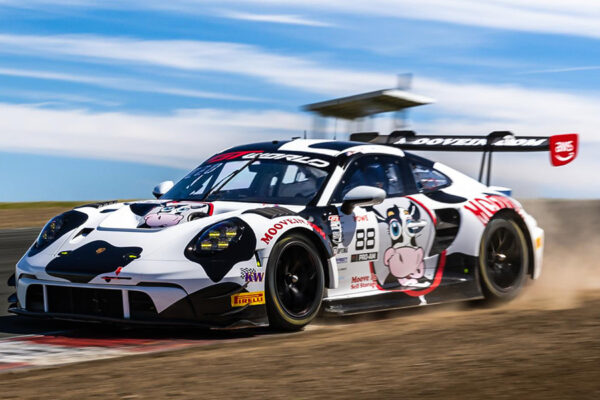 Kellymoss withdraws No. 88 Porsche from Sonoma GT World Challenge (GTWC) America opener after testing crash causes chassis damage.
