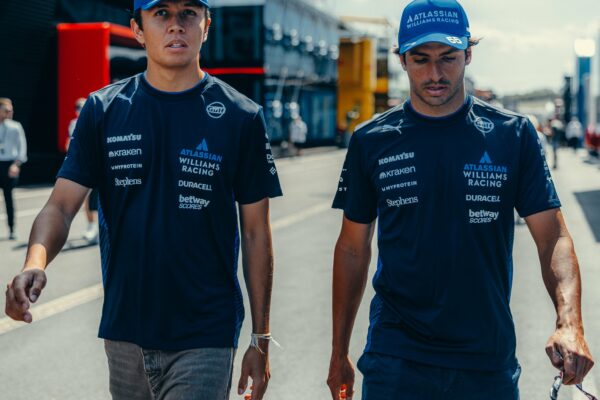 Carlos Sainz on Williams F1 chemistry with Alex Albon and personal improvements still needed Atlassian Williams F1 team drivers, Carlos Sainz and Alex Albon at the Hungaroring, during the Hungarian GP