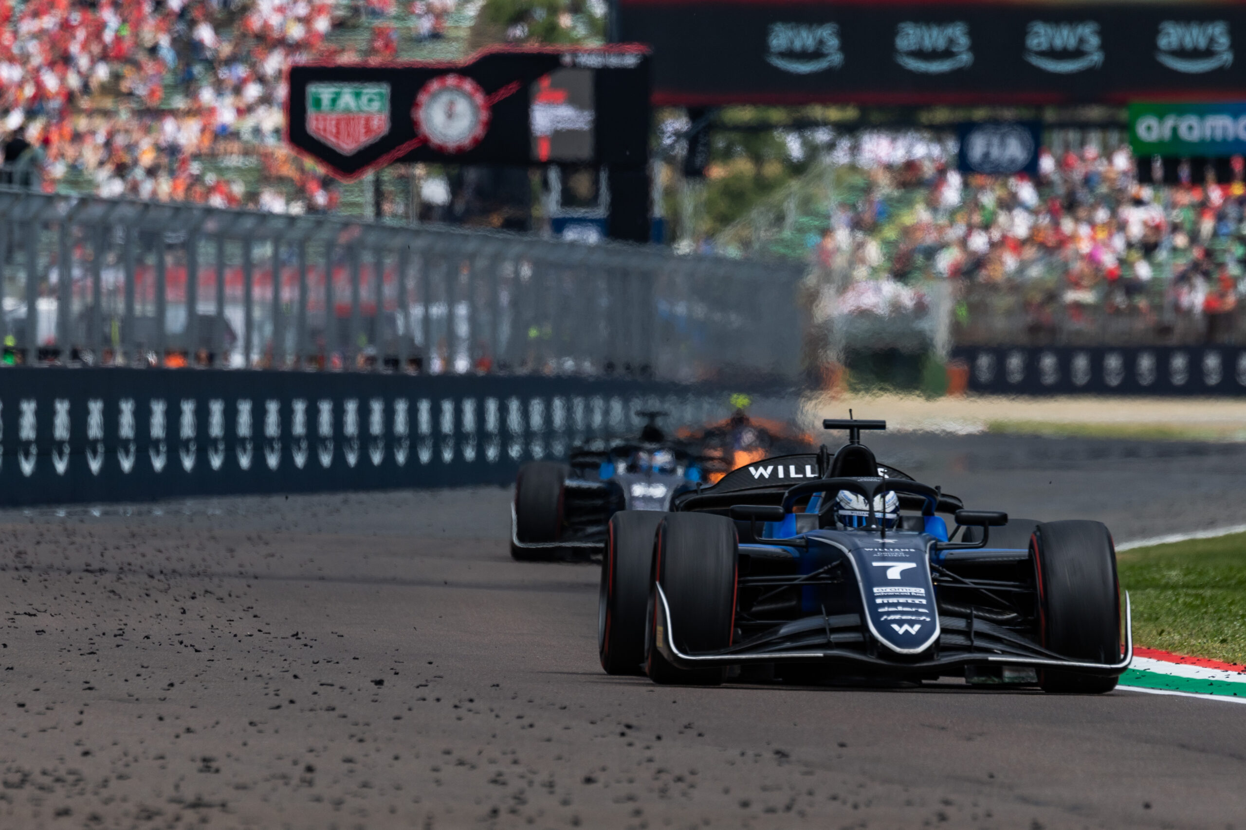 Hitech TGR's Luke Browning during the 2025 Imola GP Sprint Race on Saturday.