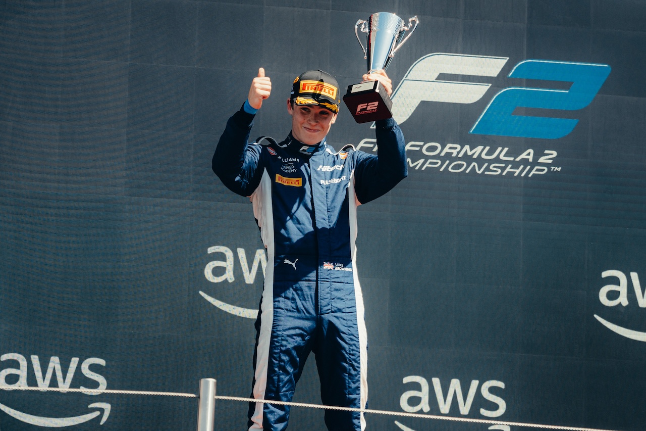 Luke Browning (GBR) Atlassian Williams Academy Driver. FIA Formula 2. 18.05.2025. Formula 1 World Championship, Rd 7, Emilia Romagna Grand Prix, Imola, Italy, Race Day.