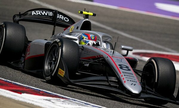 Dino Beganovic driving for Hitech TGR for the 2025 F2 Saudi Arabian GP