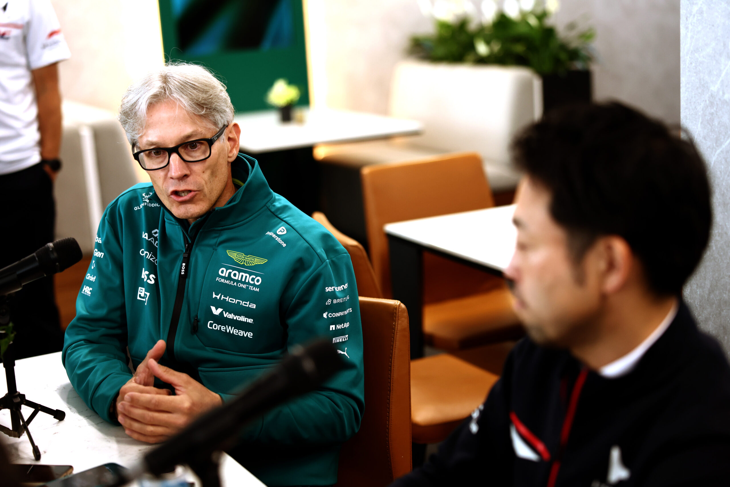 Aston Martin's Mike Krack and Honda's Shintaro Orihara speak with media at the F1 Canadian GP weekend.