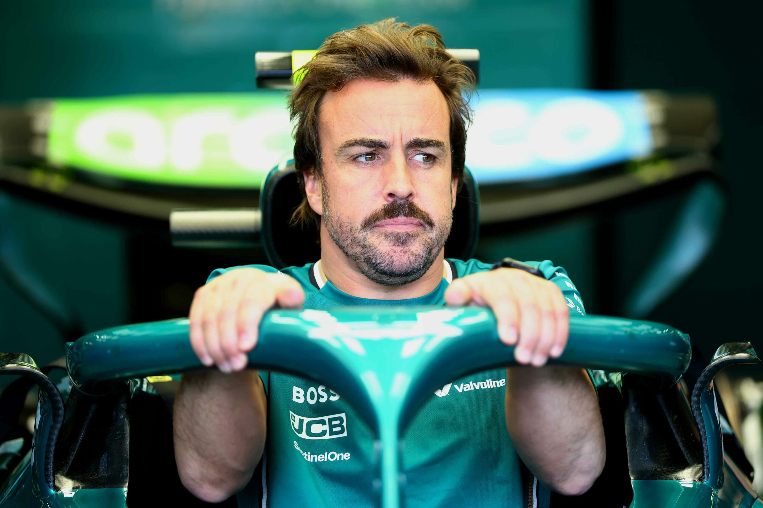 Aston Martin's Fernando Alonso during 2025 F1 British GP
